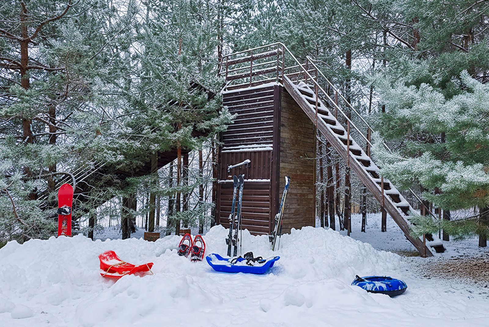 Зимняя горка и активный отдых на базе отдыха "Аркадия"