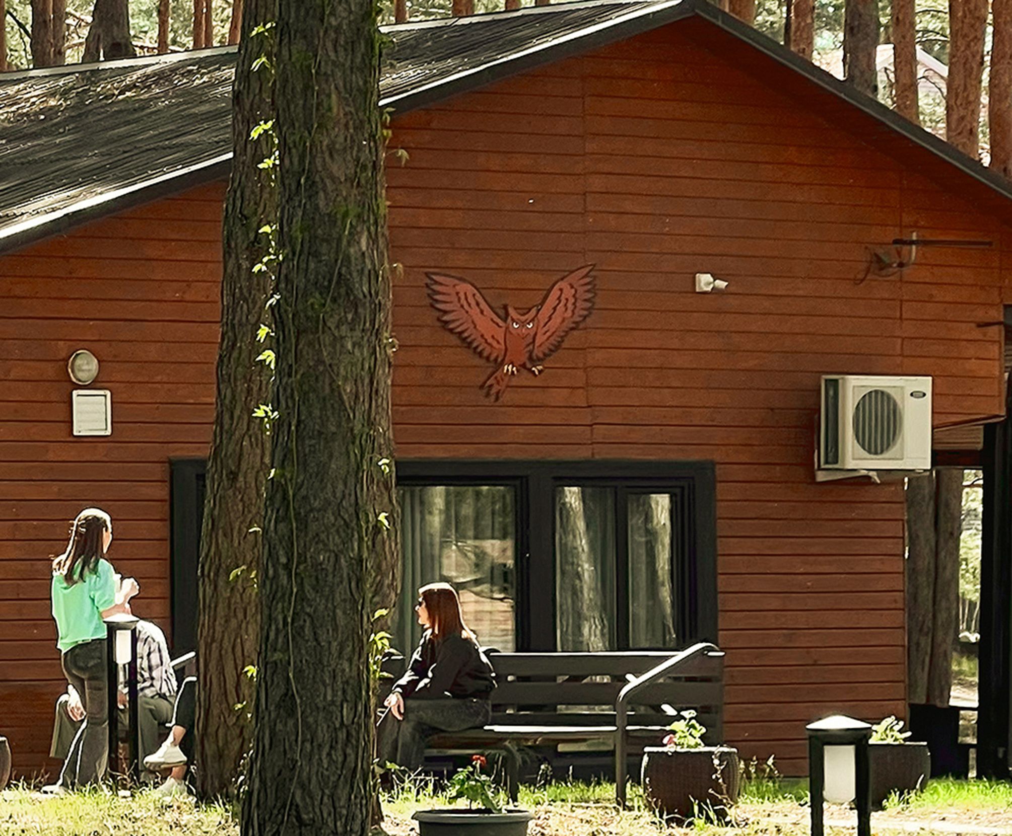 Времяпровождение на территории базы отдыха "Аркадия" в сосновом лесу возле Белгорода