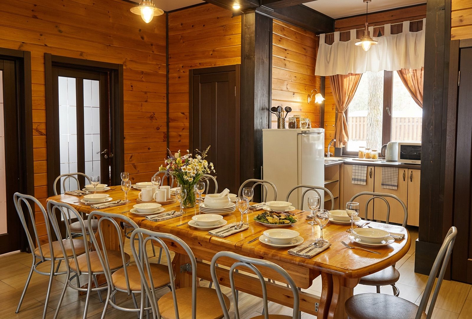 зона отдыха и мягкая мебель в домике Аркадия